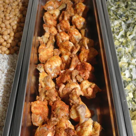 Paprika-Poulet, Kichererbsen und Lauch